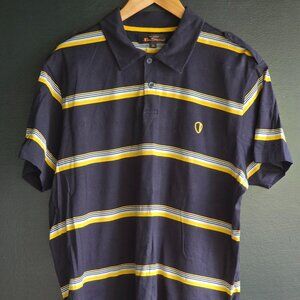 Ben Sherman men's polo XL SS black yellow stripe short sleeve extra large